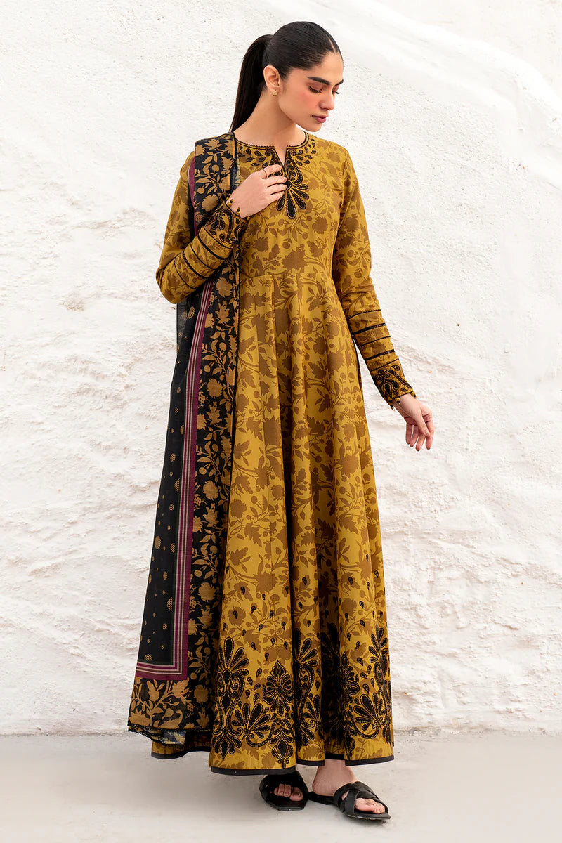 Jazmin printed linen embroidery 3piece unstitched