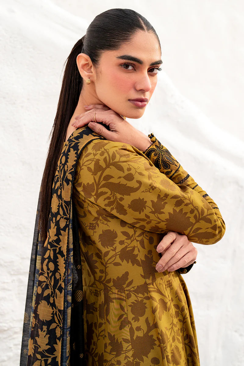 Jazmin printed linen embroidery 3piece unstitched