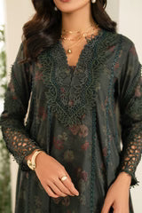 Iznik Luxury Linen Embroidered 3 piece Unstitched