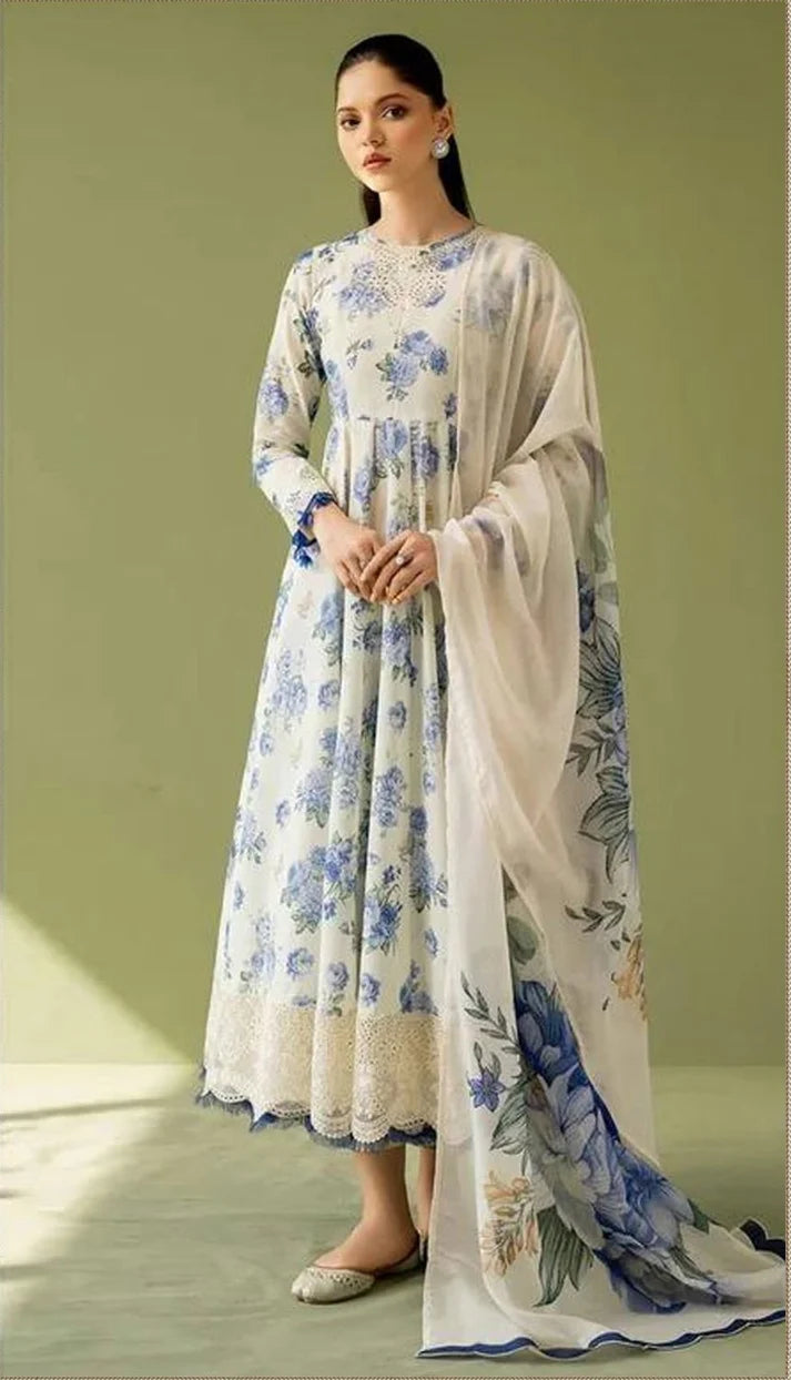 Baroque Linen Embroidered 3 Piece suit