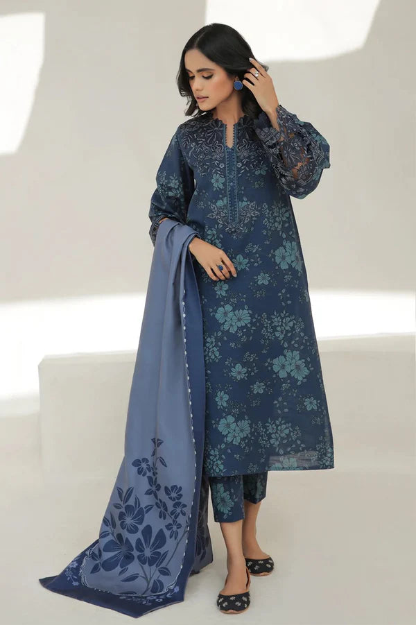 Baroque Dhanak Embroidered 3 Piece suit