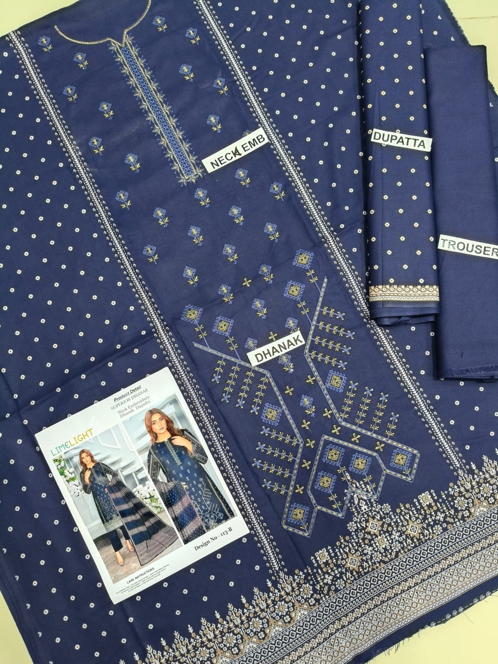 Limelight Superior Dhanak Embroidery 3 piece unstitched