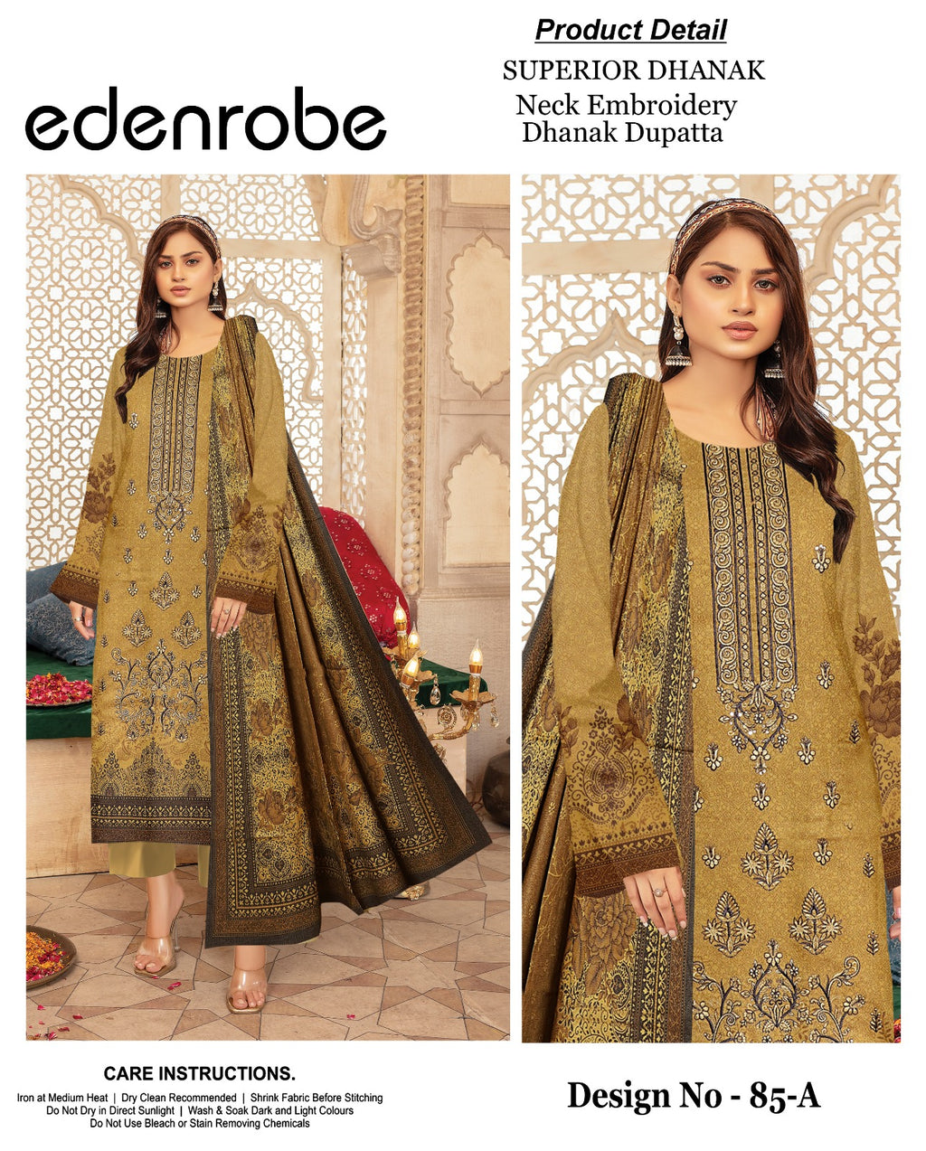 Edenrobe superior Dhanak 3piece unstitched