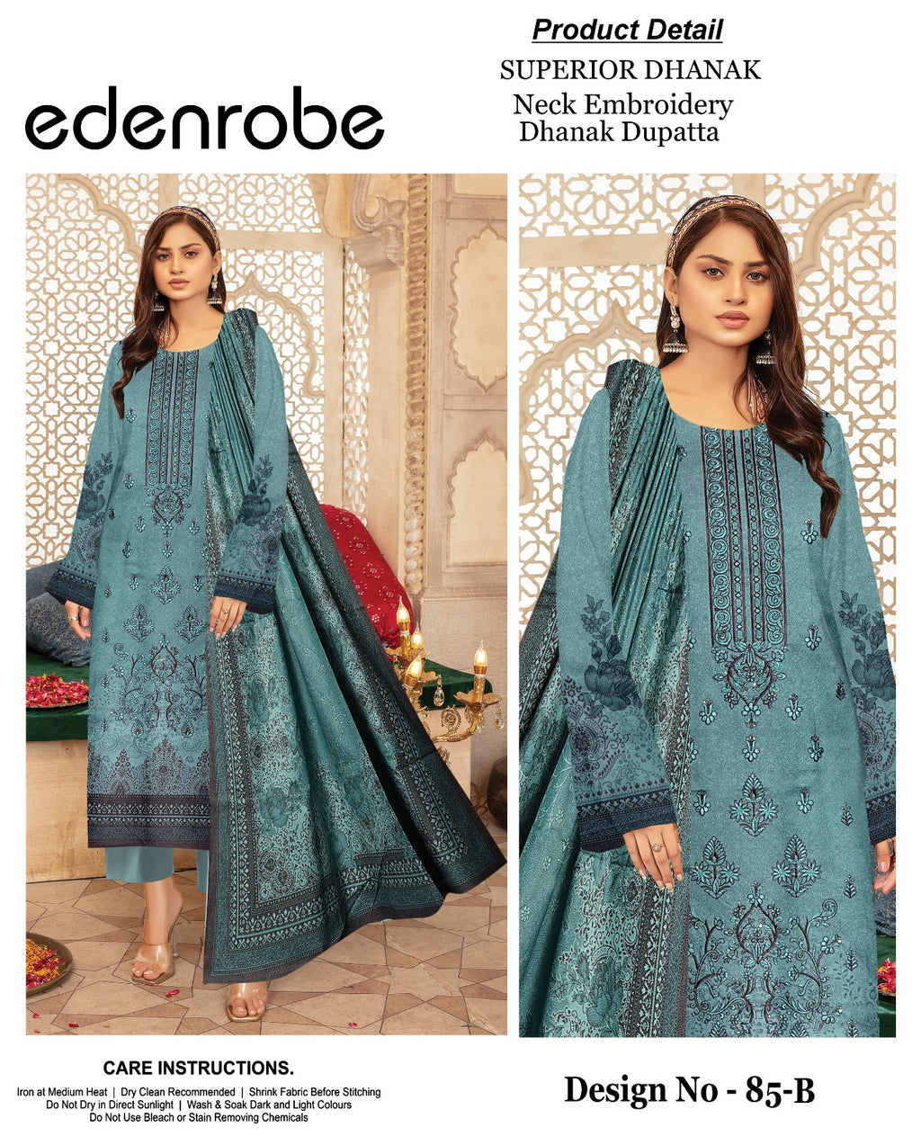 Edenrobe superior Dhanak 3piece unstitched