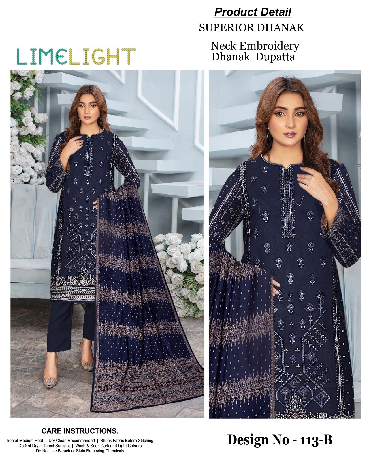 Limelight Superior Dhanak Embroidery 3 piece unstitched
