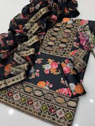 Aneela's Luxury Silk Emb Collection Digital Printed 3 Piece Unstitched